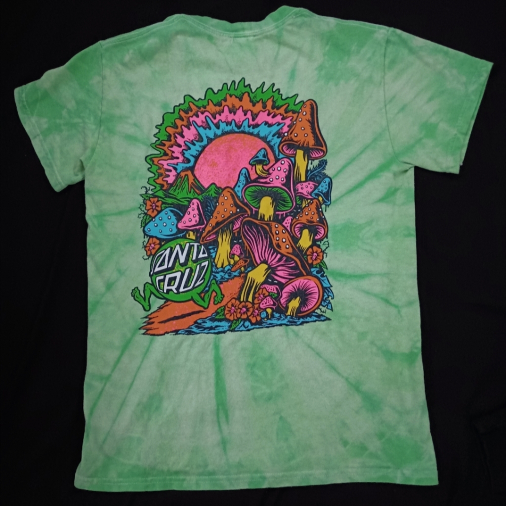Santa cruz skateboard T-shirt, green, small